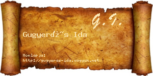 Gugyerás Ida névjegykártya